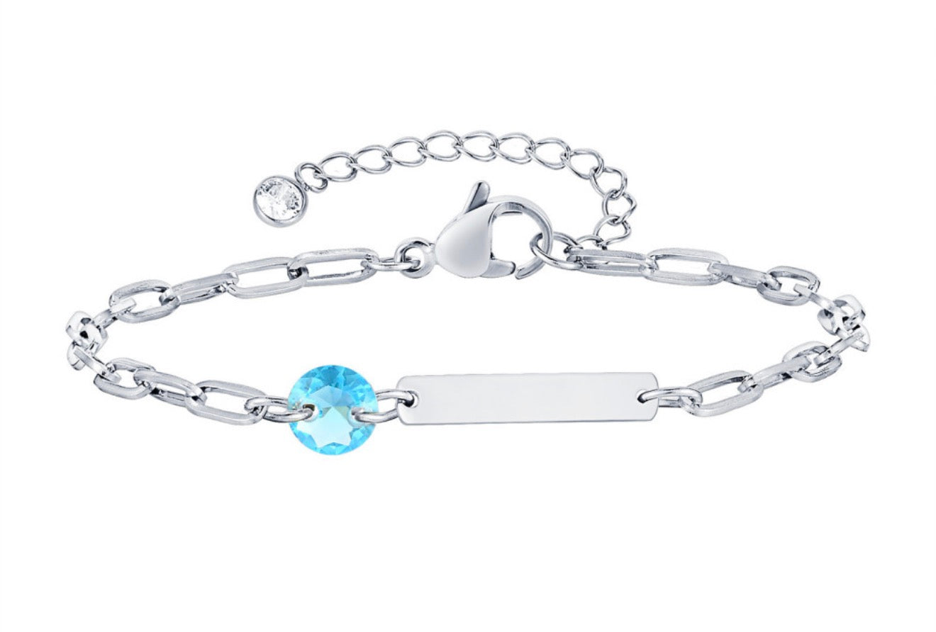 Bracciale con Pietra Portafortuna Incisa in Acciaio Inossidabile