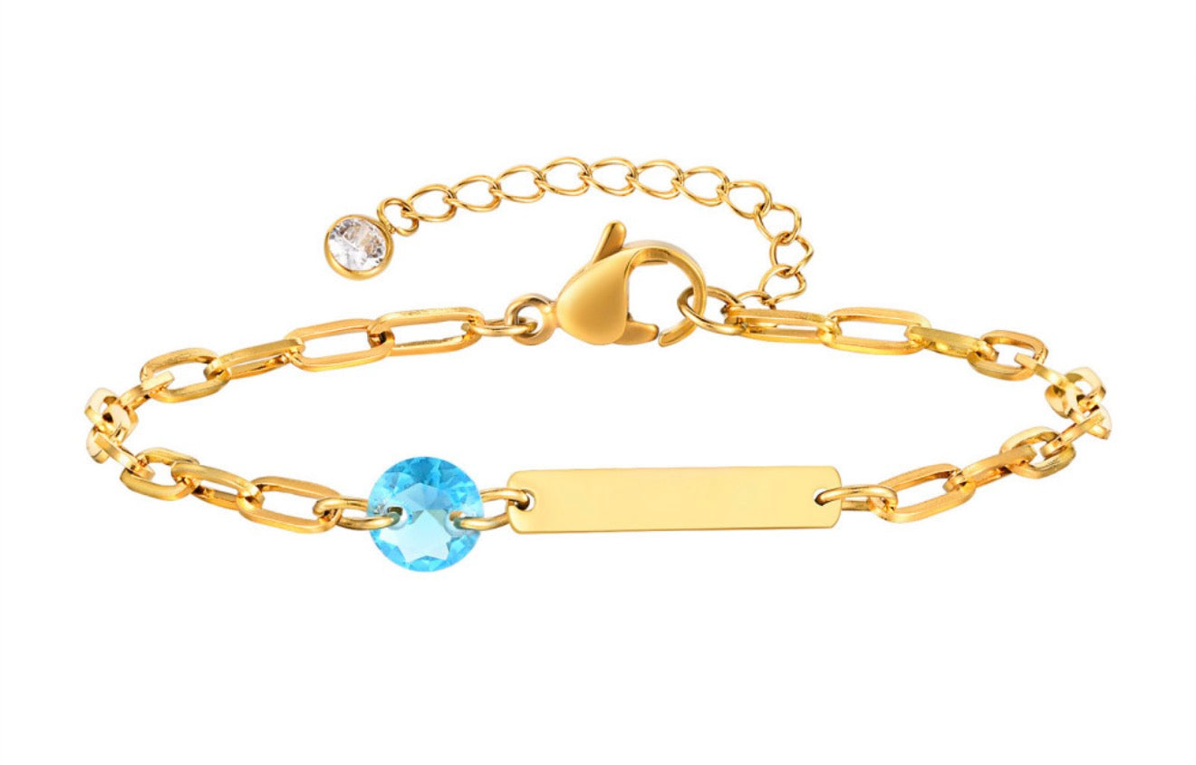 Bracciale con Pietra Portafortuna Incisa in Acciaio Inossidabile - Amuleto Protezione