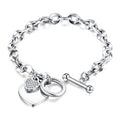 Bracciale Cuore in Acciaio Inossidabile con Zirconi - Idea Regalo Donna