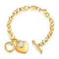 Bracciale Cuoricini in Acciaio Placcato Oro 18K
