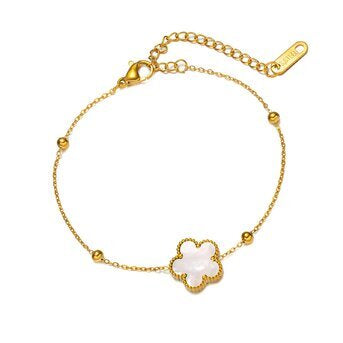 Bracciale Fiore in Acciaio Placcato Oro 18K