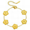 Bracciale Fiori in Acciaio Placcato Oro 18K