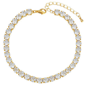 Bracciale Tennis in Acciaio Placcato Oro 18K