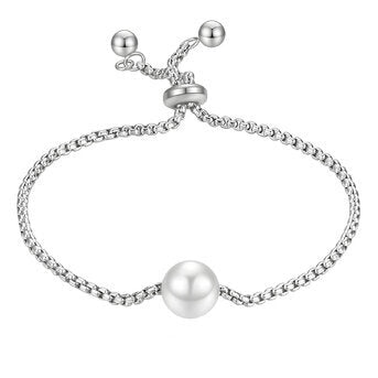 Bracciale con Perle in Acciaio Inossidabile