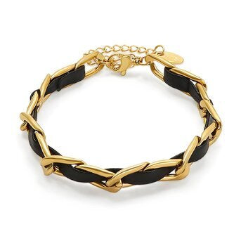 Bracciale a Catena in Acciaio Placcato Oro 18K