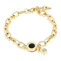 Bracciale con Zirconi in Acciaio Placcato Oro 18K