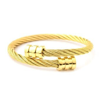 Bracciale Rigido in Acciaio Placcato Oro 18K
