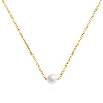 Collana con Perla in Acciaio Placcato Oro 18K