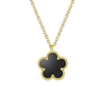 Collana Fiore in Acciaio Placcato Oro 18K
