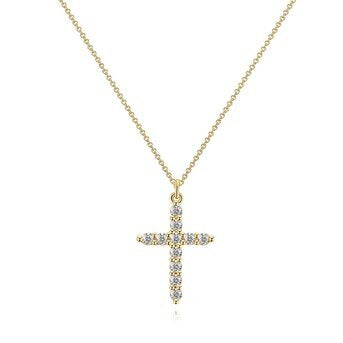 Collana Croce in Acciaio Placcato Oro 18K