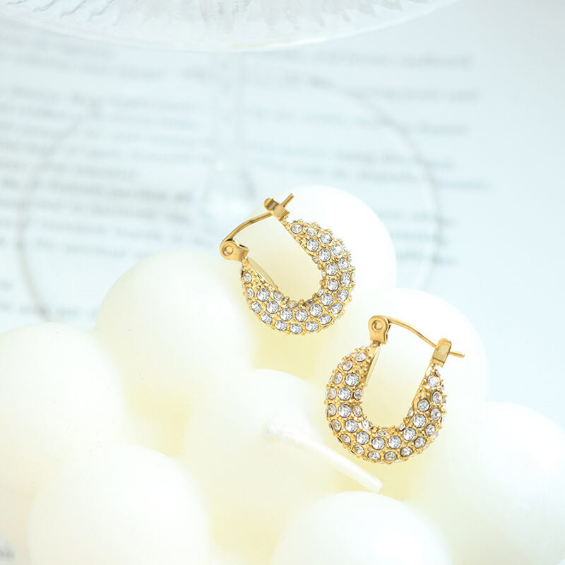 Orecchini con Zirconi in Acciaio Inossidabile