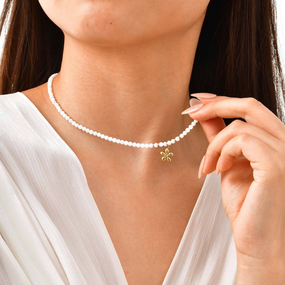 Collana di Perle con Fiori