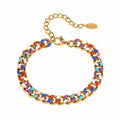 Bracciale Catena Cubana Colorata in Acciaio Inossidabile