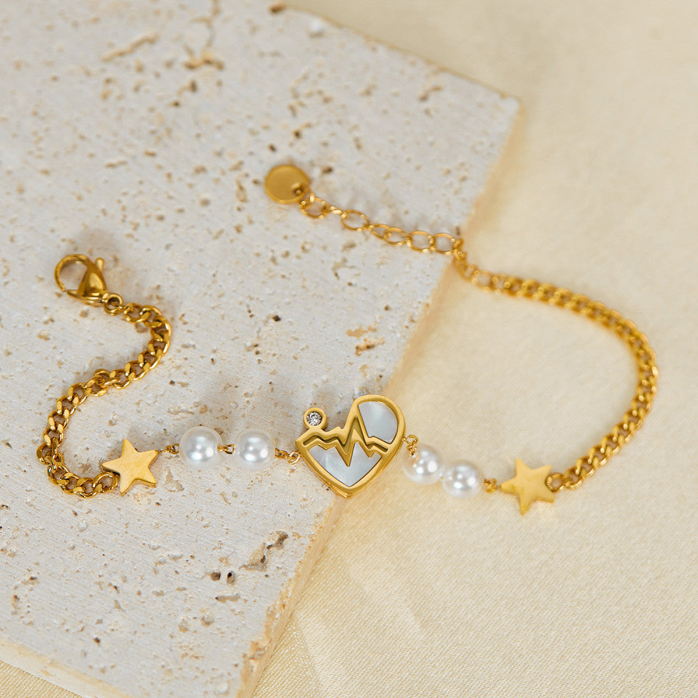 Bracciale Cuore ECG in Acciaio Inossidabile - Battito Cardiaco Regalo Medico