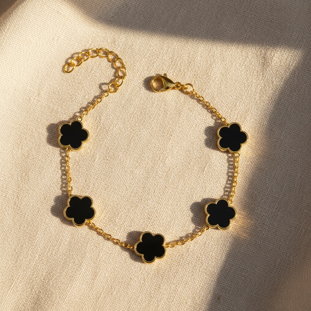 Bracciale Prato Fiorito in Acciaio Placcato Oro 18K