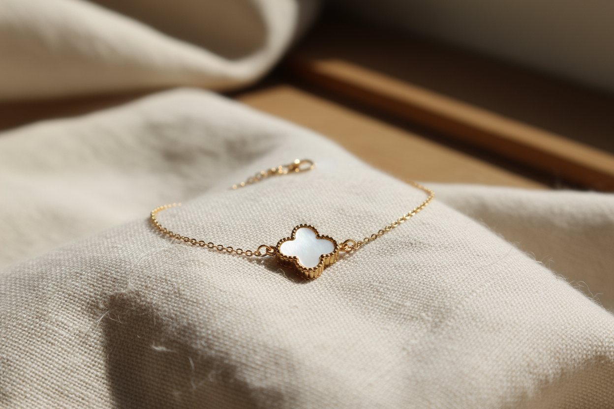 Bracciale Fiore in Acciaio Placcato Oro 18K