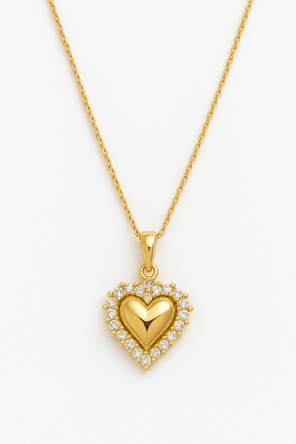 Collana Cuore Dorato con Zirconi in Acciaio Inossidabile - Elegante e Romantica